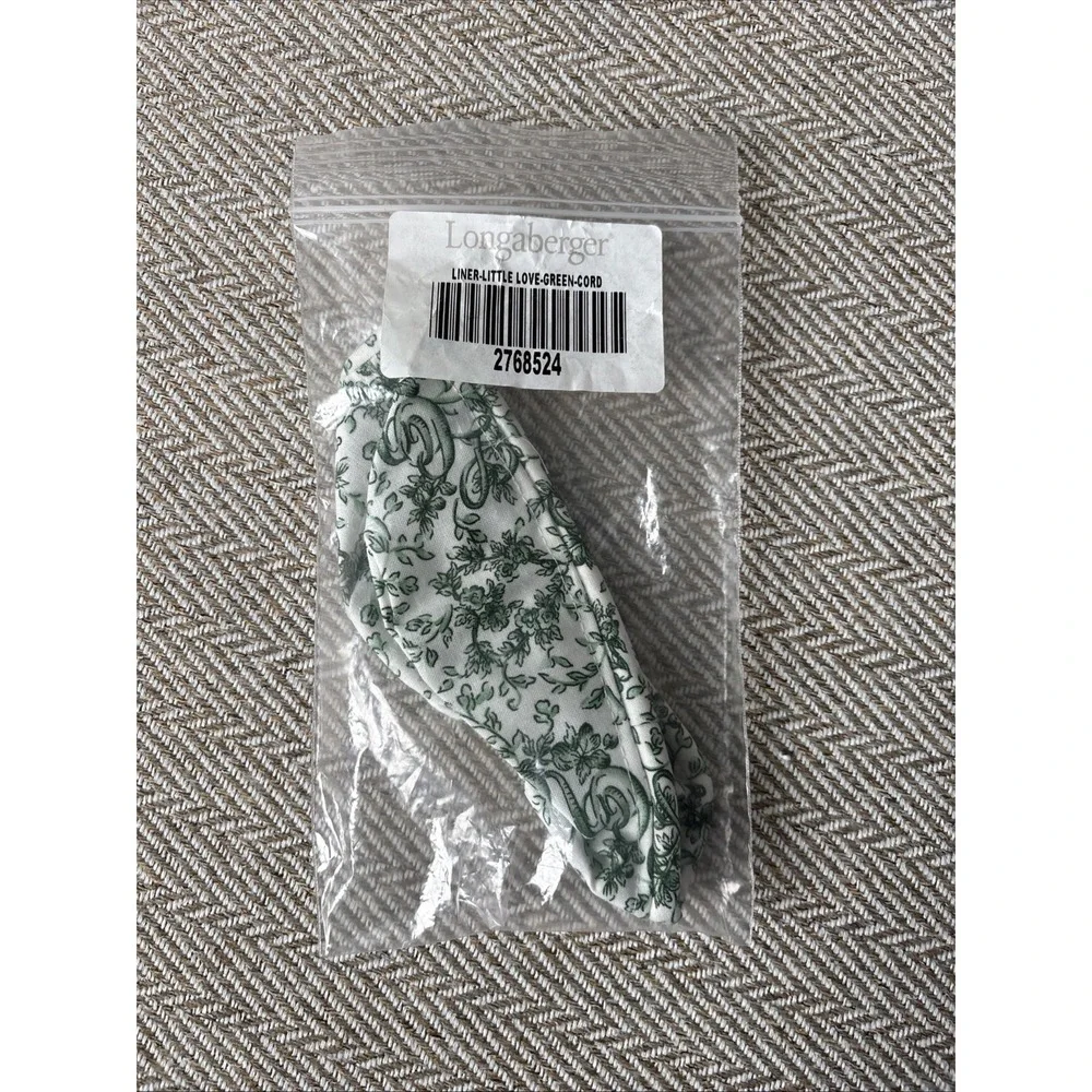 Longaberger Liner Little Love Green Cord #2768524